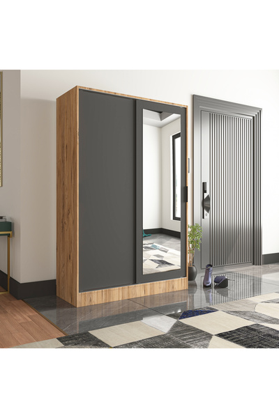 TUMBLERA AURA PİNE Portmanto Vestiyer Ayakkabılık Aynalı 2 Sürgü Kapaklı