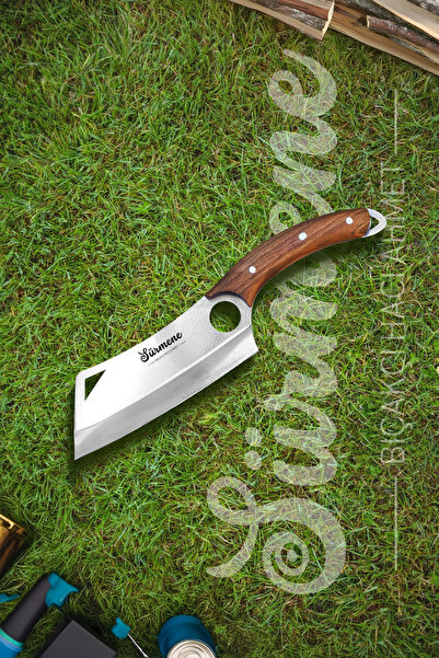 B-H-A BIÇAKÇI HACI AHMET Viking Nakiri Model Şef Bıçağı Sürmene Kamp Şef Bıça...