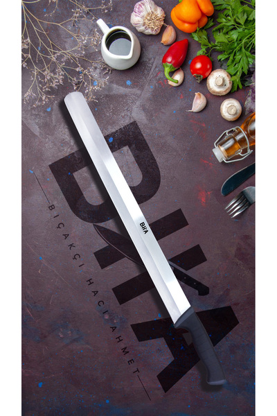 B-H-A BIÇAKÇI HACI AHMET 55 CM ÖZEL SERİ KAYDIRMAZ SAP PROFESYONEL DÖNER BIÇA...