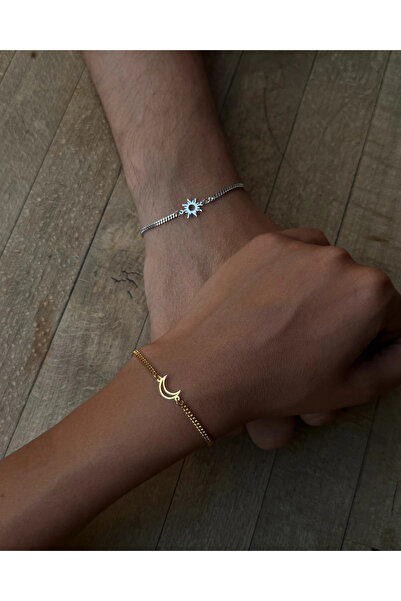 sirius jewelry 925 Gümüş | Ay ve Güneş Çift Bilekliği (Çift )