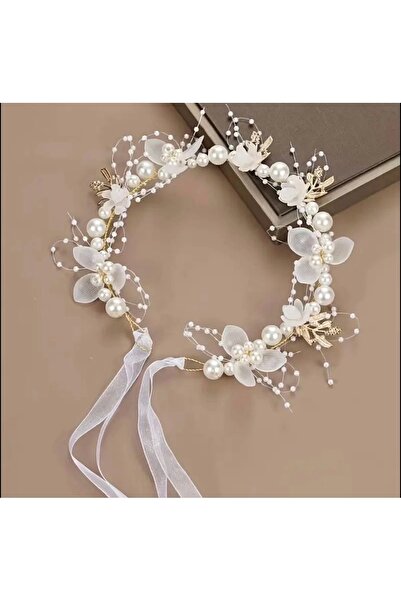 Store Beyaz Çiçekli Saç Aksesuarı