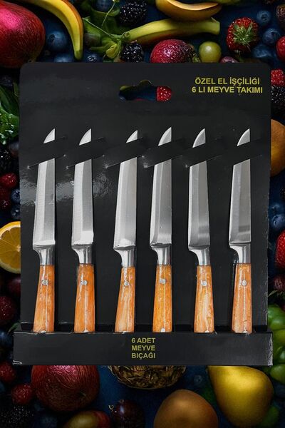 bha Yatağan Epoksi-Cut Premium 6 Parça Meyve Bıçak Seti Turuncu
