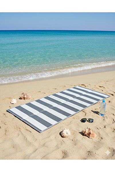 WOOF HOME Katlanabilir Plaj Hasırı Piknik Plaj Park Bahçe Teras 70x180 Dış Me...