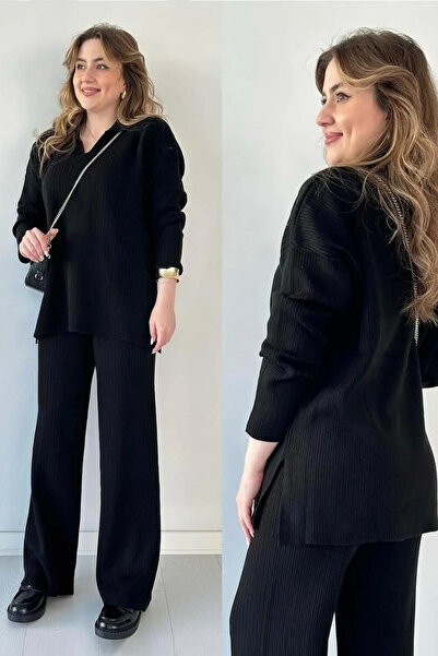 DAMGA Collection Női kötöttáru szett Nyakú póló pulóver és nadrág