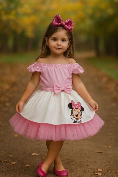 NA ADDESIGN Girl's Mickey Mouse Tulle Skirt Blouse Set