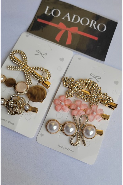 LO ADORO 6 Pieces Women's Multiple New Trend Clamp Buckle Set New Luxury Buckle Set Star Bow Stone Buckle