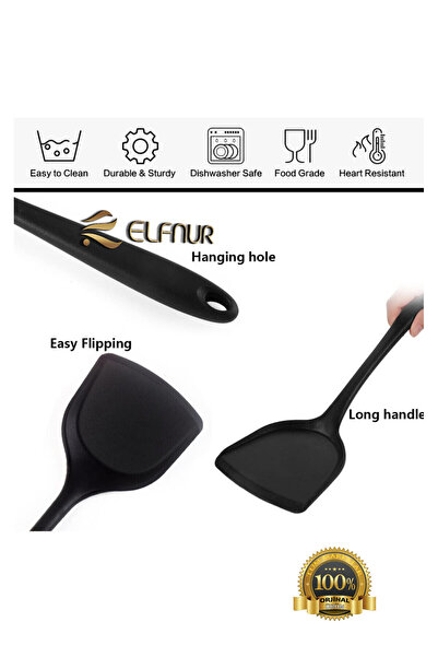 elfnur Yanmaz Yapışmaz Silikon Yumurta Ve Krep Spatulası - 32 Cm