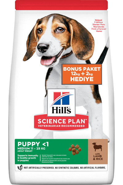 Hill's SP Kuzulu ve Pirinçli Orta Irk Yavru Köpek Maması 12+2KG
