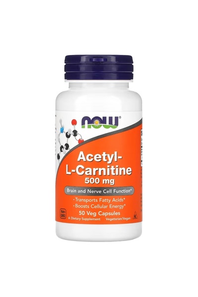 Now Foods Acetyl-L Carnitine 500 mg Amino Acid Brain And Nerve Cell Function 50 Veg Capsules
