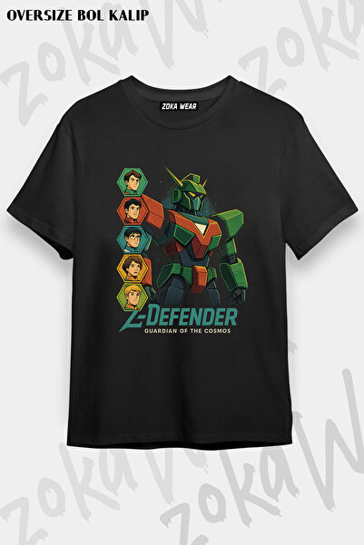 ZOKAWEAR Μπλουζάκι Unisex Loose Fit Μαύρο Voltron Team Defender