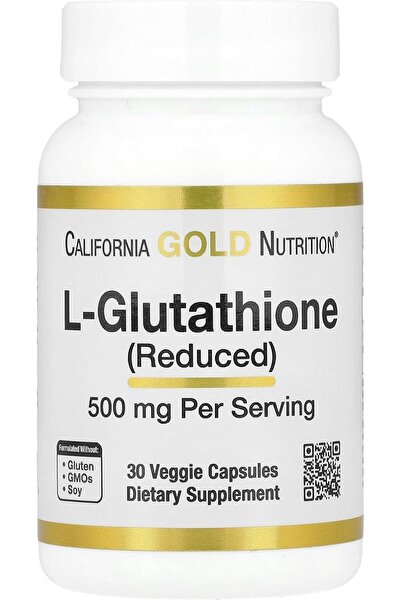 California Gold Nutrition L-Glutathione (Reduced), 500 mg, 30 Veggie Capsules