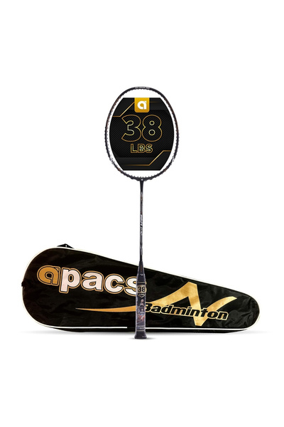 Apacs مضرب تنس الريشة Finapi 232 غير مترابط (30 رطلاً) فائق القوة | جرافيت | أسود