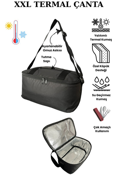 Moserini 15 Lt Termal Soğutucu Çanta -Sıcak Soğuk Tutan Yalıtımlı Outdoor Kam...