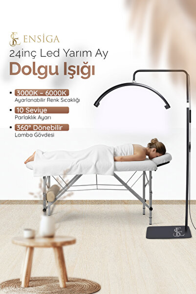 EN SİGA Ay Lamba 24inç Led Video Işığı Yarım Ay Kumandalı Dolgu Işık Kalıcı M...