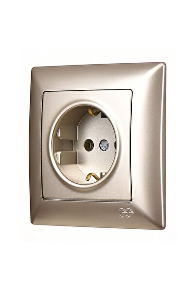 Günsan Visage Metalik Bej Topraklı Priz