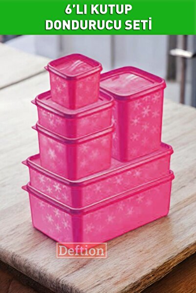 DEFCİN Kutup 6-Piece Deep Freezer Storage Container Set Icebox Defrost Nofrost Containers Alaska No Frost