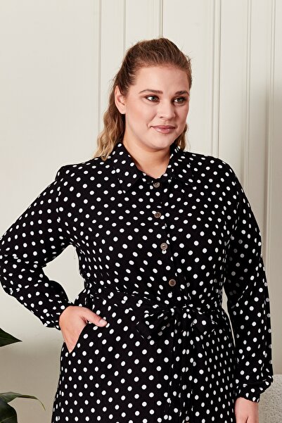 Ferace Plus Size Women's Polka Dot Dress