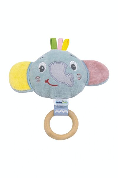 Babyjem عضاضة فيل لطيفة مع حلقة خشبية باللون الأخضر