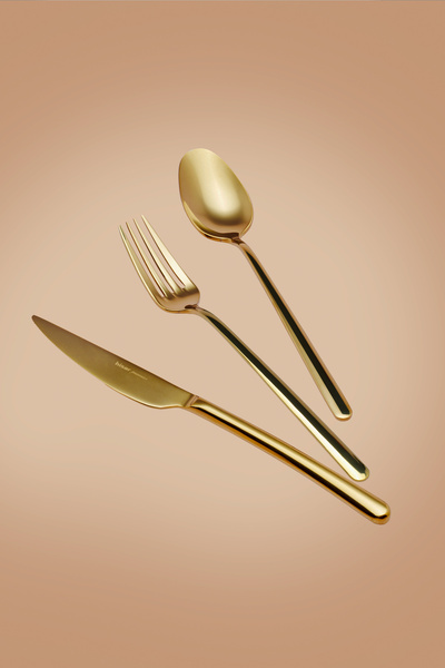 Hisar Bahama 60 Piece Cutlery Set Titanium Gold