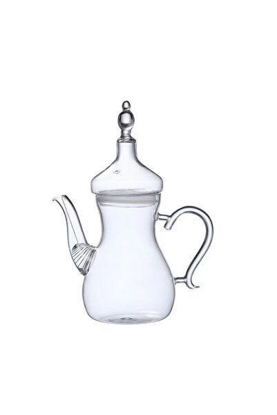 Generic إبريق شاي زجاجي مقاوم للحرارة من البورسليكات على الطراز العربي، شفاف،...