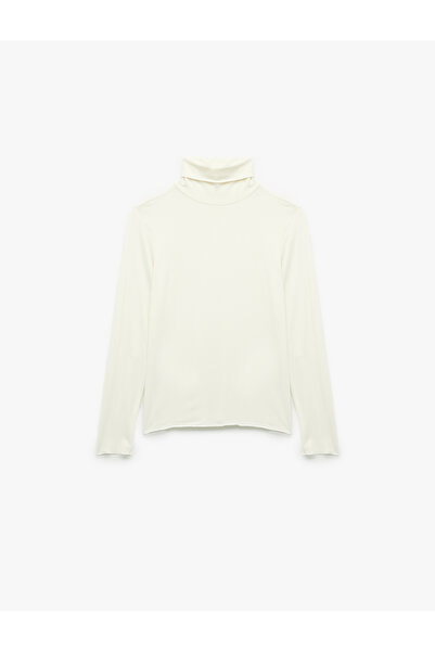 Koton Μακρυμάνικο μπλουζάκι με ζιβάγκο από ύφασμα βισκόζης Slim Fit