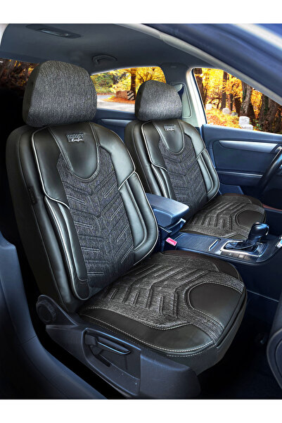KONFORUM Auto Seat Cover Luxuryy Serie Front and Rear Set Universal Mold Black White