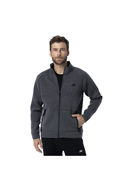 New Balance معطف وسترة رجالية من MPJ3114 بلون أنثراسايت