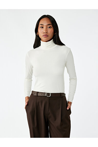 Koton Slim Fit Viscose Fabric Long Sleeve Turtleneck T-Shirt