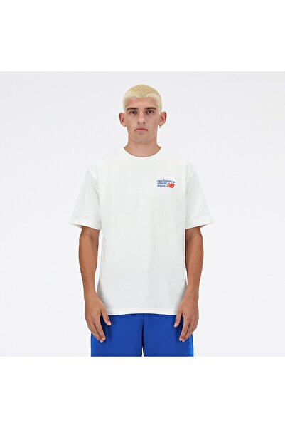 New Balance MNT3434 Λευκό ανδρικό μπλουζάκι