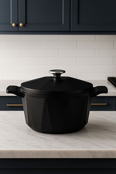 COCİNERO 3119 Cast Iron Pot 20 cm Quartz Black