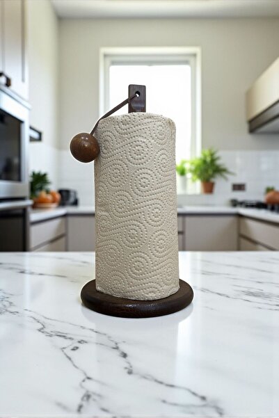 ANJEAHOME Ancona Acacia Countertop Roll Paper Towel Holder (16X16X31 cm)