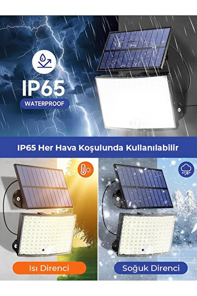 10EN 268 Ledli Solar Projektör 60W Güneş Enerjili Hareket Sensörlü Led Projektör