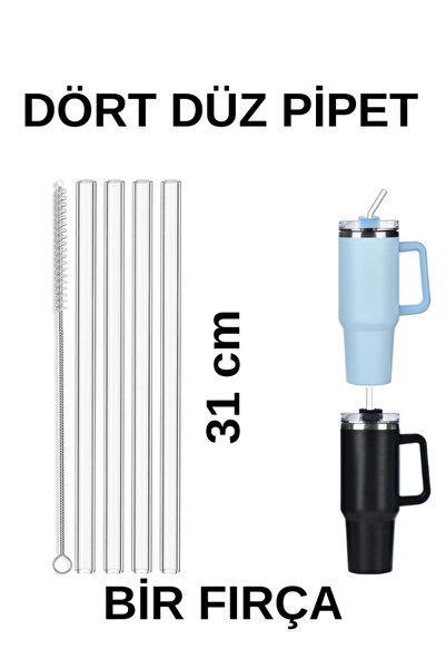 madamina 4 شفاطات زجاجية مسطحة، ستانلي أدفينتشر كوينشر 31 سم، فرشاة واحدة، سدادة شفاطات