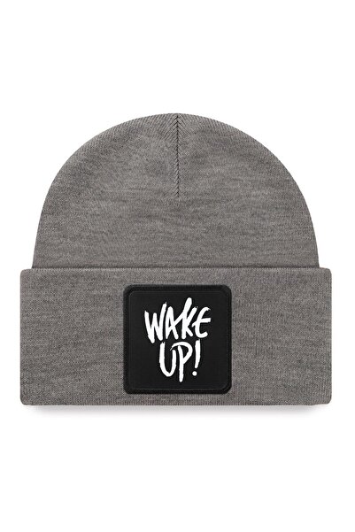 BlackBörk Gray Beanie with Wake up Logo