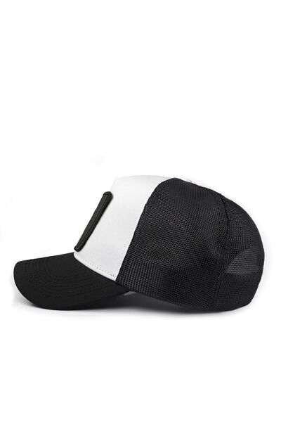 BlackBörk Black and White Trucker Hat with Bear Logo