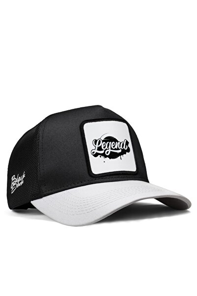 BlackBörk Legend Logolu Beyaz-Siyah Trucker Şapka