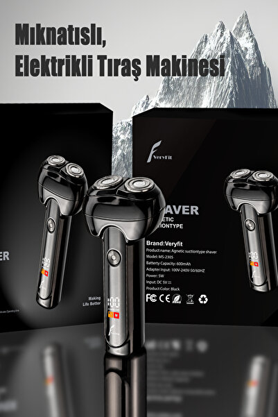 VERYFİT Elektrikli Tıraş Makinesi Taşınabilir Mini LED Dijital Ekran Akıllı T...
