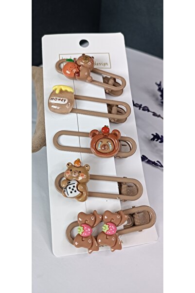 NAS fashion Set de 5 catarame cu figurine de capibara drăguță pentru copii și...