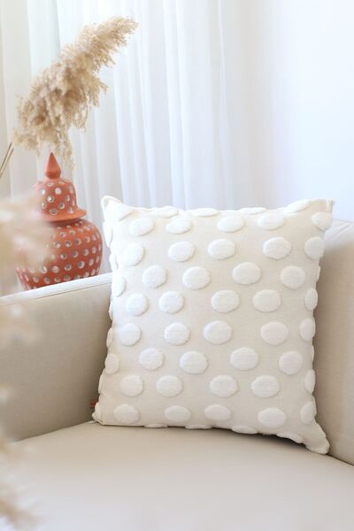 HAMUR Bohemian Special Design Punch Punch Pattern Decorative Throw Pillow Cover Point Ecru