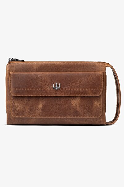 Getto Deri Ombre Hakiki Deri Kişiye Özel İsim Baskılı El Çantası