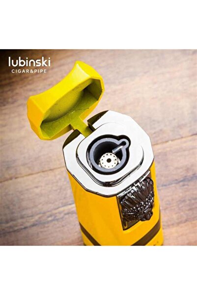 Lubinski Lion Sehpalı Delicili Tek Torch Puro Çakmağı Gold