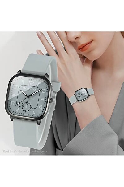 SMÖ AKSESUAR Modern Kuvars Saati Yumuşak Silikon Kayışlı - Çinko Alaşım Kasa