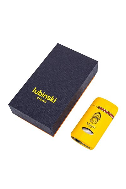 Lubinski Lion Kapaklı Delicili Tek Torch Puro Çakmağı Gold