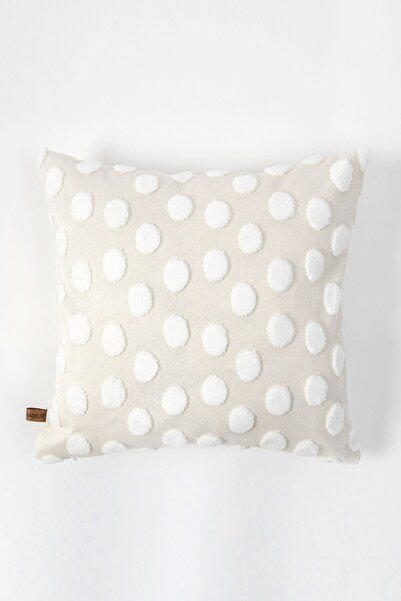 HAMUR Bohemian Special Design Punch Punch Pattern Decorative Throw Pillow Cover Point Ecru