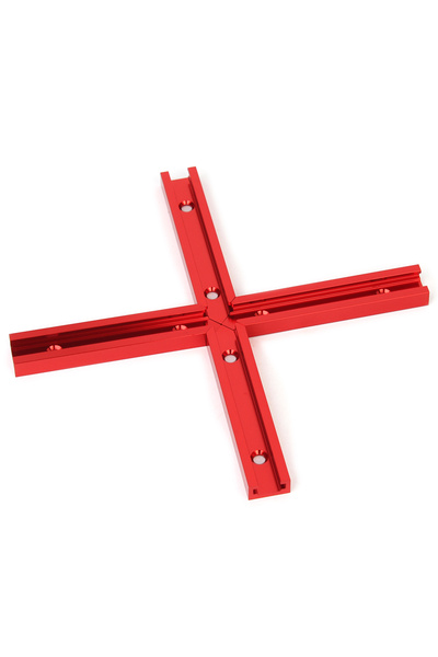 Choice طقم تقاطع مسار T-Track Slot Miter Track مقاس 19 مم باللون الأحمر لمجموعة ملف تعريف القطع المزدوج المائل للنجارة