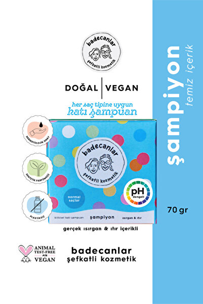 Badecanlar Şefkatli Kozmetik Isırgan Ve Itır Otu Bitkisel Özlü Normal Saçlar Için Doğal Katı Sabun 70gr