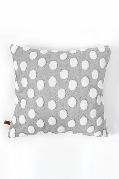 HAMUR Bohem Özel Tasarım Punch Panç Desen Dekoratif Kırlent Kılıfı Point Gri