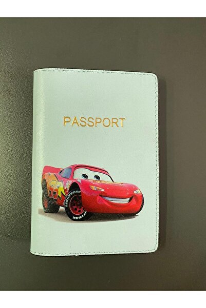 Seyahataksesuar Lightning Mcqueen Designed Leather Passport Case
