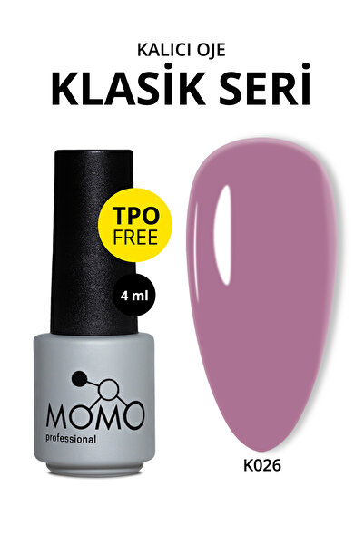 MOMO professional Kalıcı Oje K026, Açık Incir Moru, 4 ml, TPO- FREE