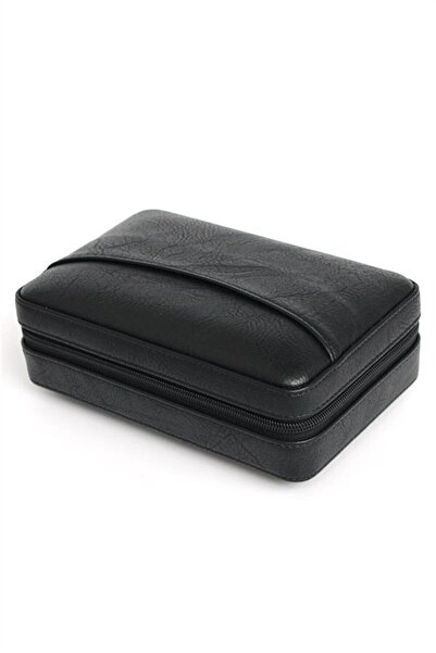 COHİBA Cohiba Deri Seyahat Puro Taşıma Kutusu Çakmak Kesici Set Siyah